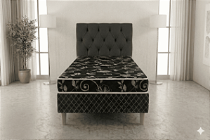 Cama Box Conjugada Confort Black Solteiro