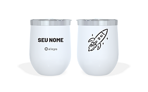 Cuia Térmico Custom Little 360ml - Foguete Ícone Minimalista