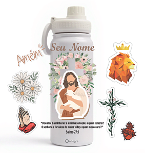 Garrafa Térmica Custom Ice 800ml - O Bom Pastor Salmo 27:1