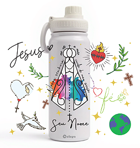 Garrafa Térmica Ice 800ml - Nossa Senhora Aquarela