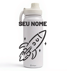Garrafa Térmica Custom Ice 800ml - Foguete Ícone Minimalista
