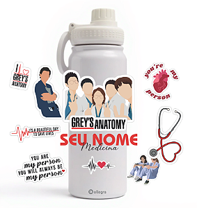 Garrafa Térmica Custom Ice 800ml - Grey's Anatomy Acadêmica