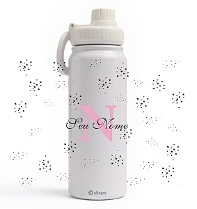 Garrafa Térmica Custom Ice 800ml - Inicial & Nome Minimalista