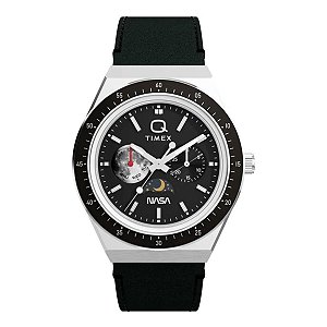 Relógio Timex Q NASA TW2Y56800 Masculino 40mm Couro