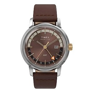 Relógio Masculino Timex Marlin® Gmt 40mm Couro Tw2y84200