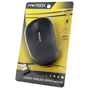 Mouse Sem Fio Fantech Forma Confortável W188 Preto 1200DPI
