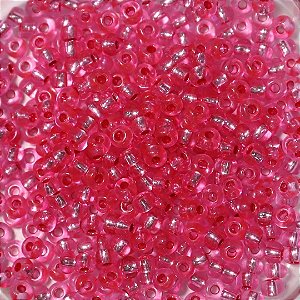 Miçanga Jablonex Rosa Transparente com miolo prata 6/0