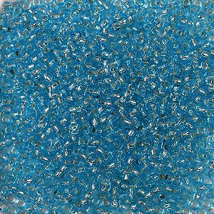 Miçanga Jablonex Azul Claro Transparente com miolo prata 0/9