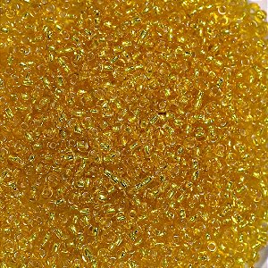Miçanga Jablonex Amarelo Transparente com miolo prata 0/9
