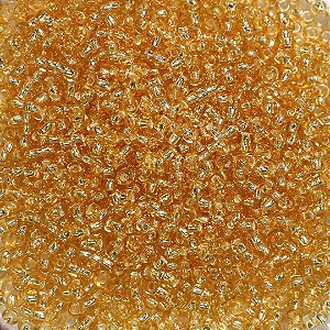 Miçanga Jablonex Dourada Transparente 0/9