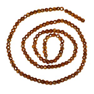 Cristal Bolinha 0,3mm Dourado Transparente Espelhado