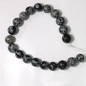 Pedra Natural Obsediana Floco de Neve 1,0mm