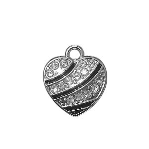 Pingente de Coração com Strass