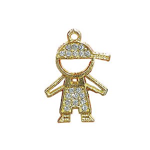 Pingente de Menino com Strass