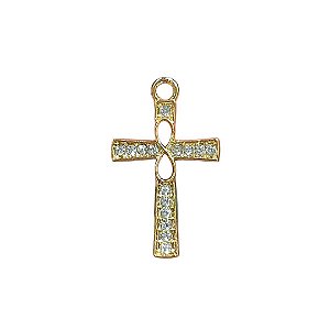 Pingente de Cruz com Strass