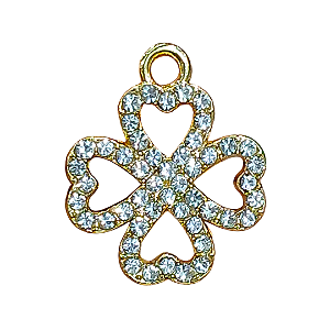 Pingente de Trevo com Strass