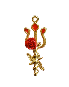 Pingente de Tridente com Rosa
