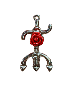 Pingente de Tridente com Rosa