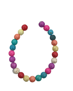 Pedra Natural Howlita Colorida 8mm