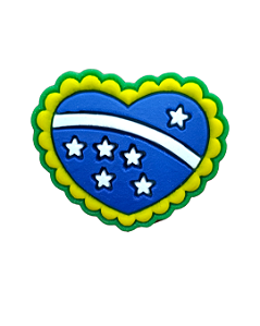 Aplique Emborrachado Coração do Brasil