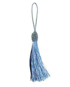 Tassel Seda Azul Bebê 10cm