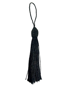 Tassel Seda Preto 10cm