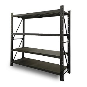 Estante Prateleira Em Aço Capacidade Total 800kg (200kg Por Nível) - Cor PRETA