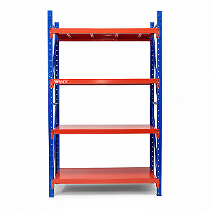 Estante Prateleira Em Aço 400kg (100kg Por Nível), Cor Azul com Laranja