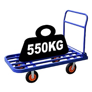 Carrinho Plataforma De Carga Portátil Dobrável Em Aço 550kg