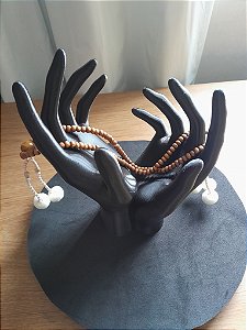 Juzu budista (rosário Budista) Feminino - Madeira Natural com Pompom