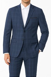 Terno Azul Marinho Quadriculado Slim Fit Elemento