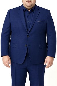 Terno Quadriculado Azul Marinho Plus Size
