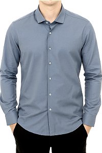 Camisa Vidutt Cinza Slim Fit