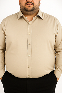Camisa Social Plus Size Nude Vivacci