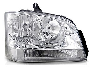 Farol Principal S10 Blazer 01/12 Cromado Pisca Cristal Ld