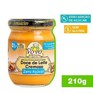 Doce de Leite Cremoso Zero Adição de Açúcar e Sem Glúten 210g