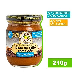 Doce de Leite com Café Zero Adição de Açúcar e Sem Glúten 210g