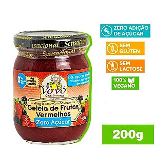 Geléia de Frutas Vermelhas Sem Glúten e Zero Adição de Açúcar 200g