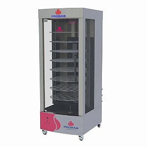 Máquina de Assar Frango Carne Industrial 128kg Forno Gás Multiuso Rotativo Progás
