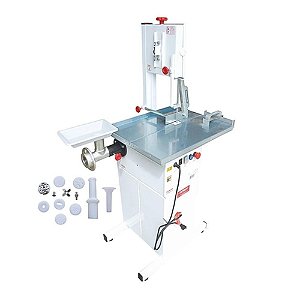 Maquina de Serra de Fita Carne com Moedor Picador com Pé 1/2 CV Mesa Móvel 3180