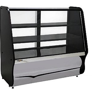 Balcão Vitrine Expositora de Vidro Padaria 1,40M BVT Ormifrio Preto