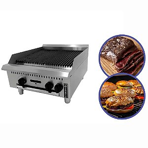 ChairBroiler a Gás 60cm Prime Inox Industrial Churrasqueira Parrilha Ferro Profissional Venâncio