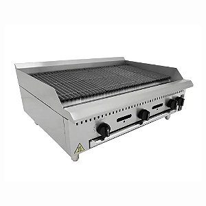 Chapa Char Broiler a Gás Inox 90cm Profissional Churraqueira para Carne Hamburguer Venâncio