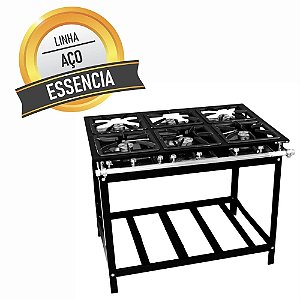 Fogão 6 bocas Industrial Profissional Sebem com Queimadores de Ferro Essencia