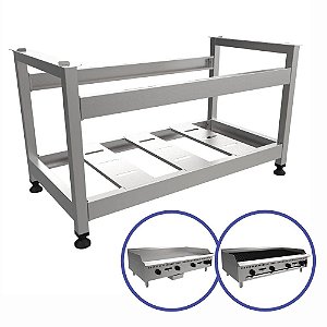 Cavalete Aço inox de Apoio para Chapas e Char Broiler Industrial Linha Prime 90cm PCE090 Venâncio