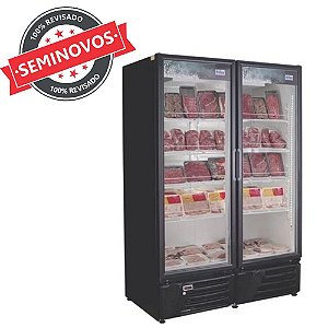 Geladeira Frizer Expositor Expositora Refrigerador para Bebidas 2 Portas Vidro Preto Usado