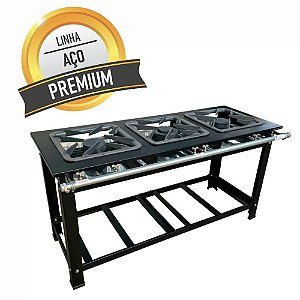 Fogão Profissioanal Industrial 3 Bocas Grande com Chama Dupla Alta Potencia Sebem