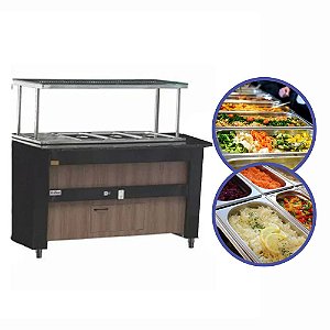 Buffet Expositor Refrigerado para Saladas Sobremesa 8 Cubas Frilux