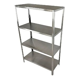 Estante 100% Aço Inox 4 níveis Profundidade de 50 cm Sebem