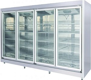 Geladeira Expositor Auto Serviço 4 Portas Sem Coluna Para Bebidas Chimafrio